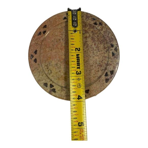 Vintage Marble Coasters set of 4 4" Handcrafted Stone Drink Set Southwest Rustic - Picture 12 of 16